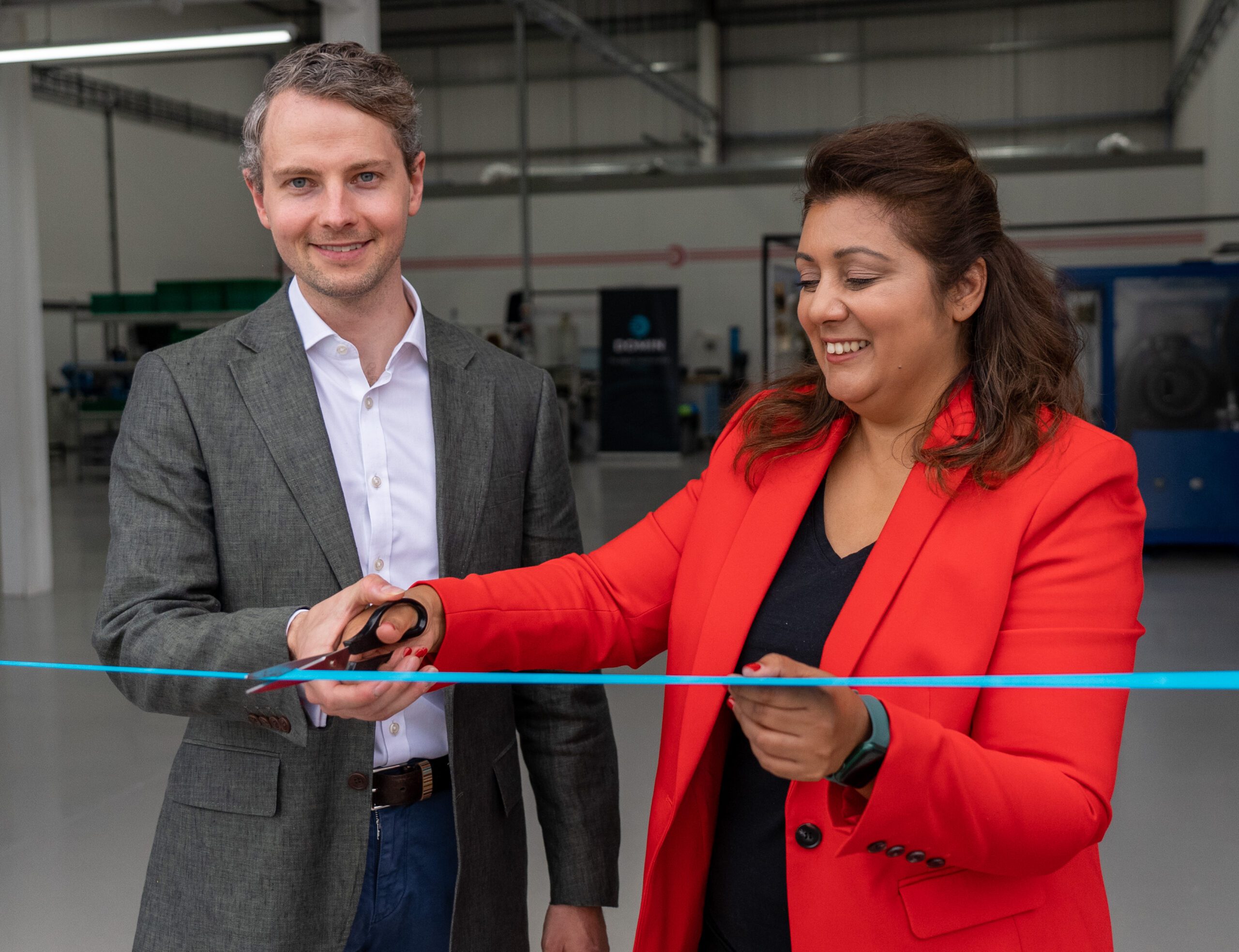 Nusrat Ghani MP and Marcus Pont, CEO, open Domin Technology Centre