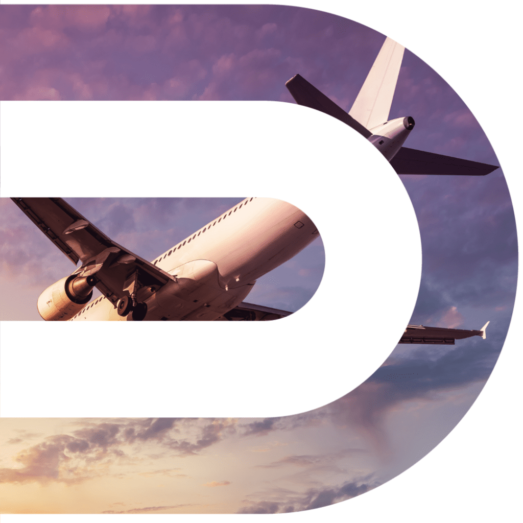 Plane in Sky with Domin Logo Overlay